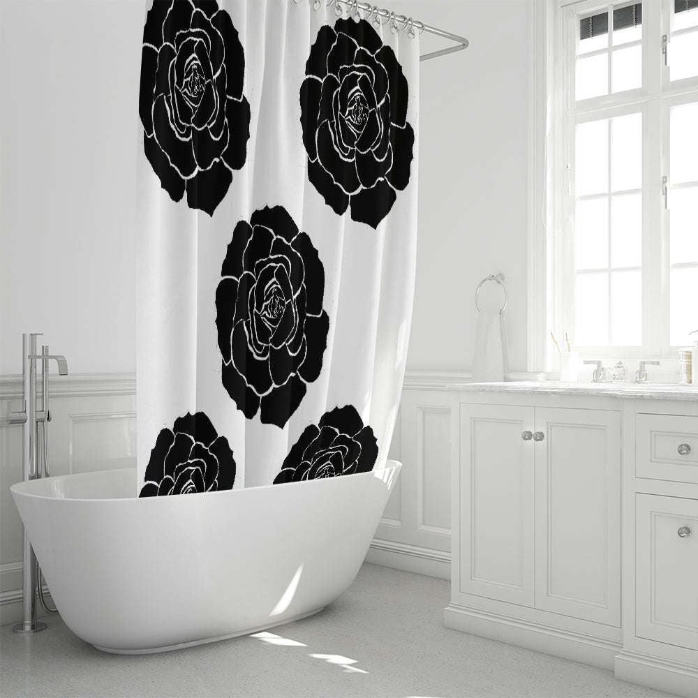 Dwayne Elliot Collection Black Rose Shower Curtain 72x72