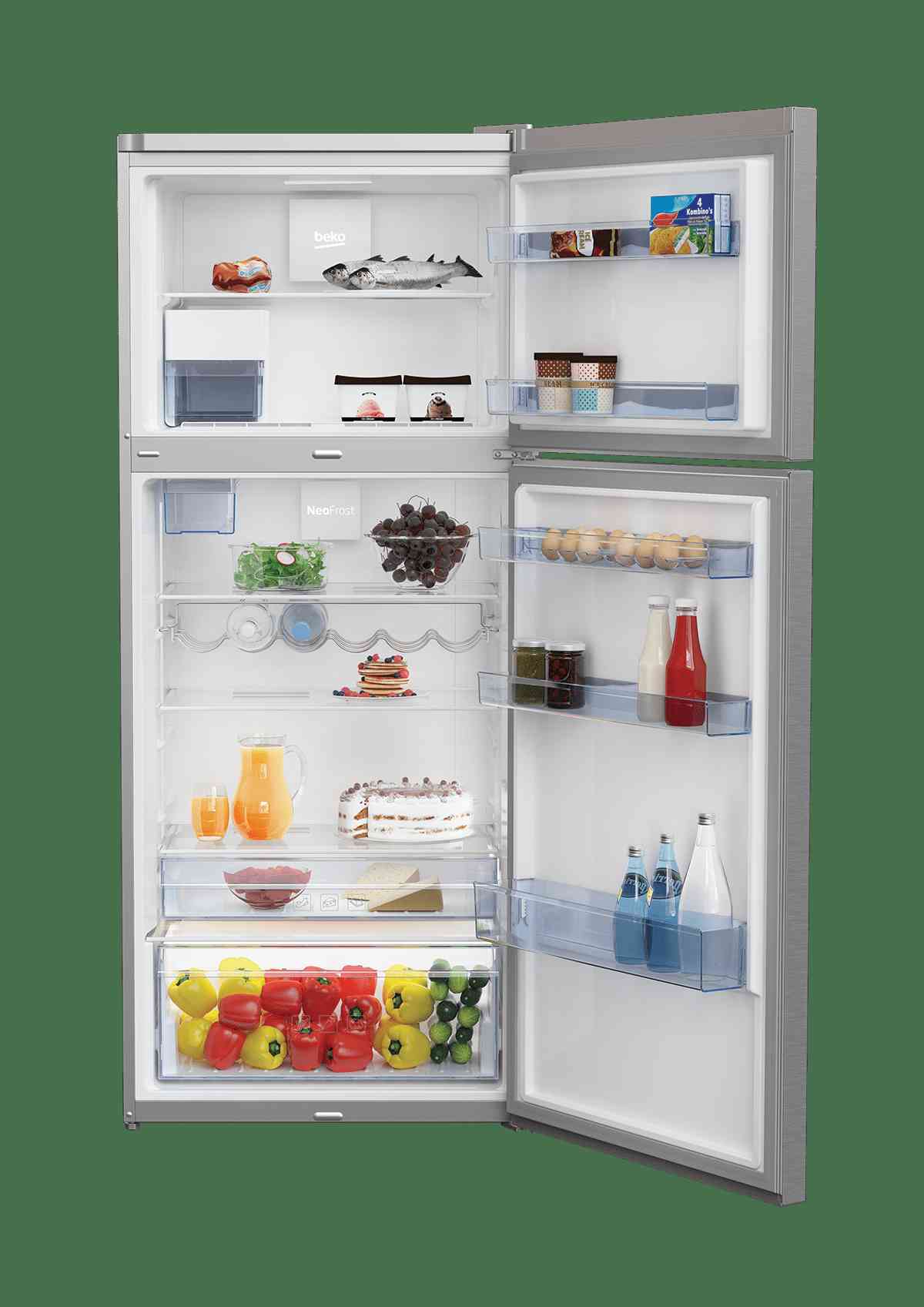 Beko BFTF2715SSIM 28 Freezer Top Stainless Steel Refrigerator With Auto Ice Maker