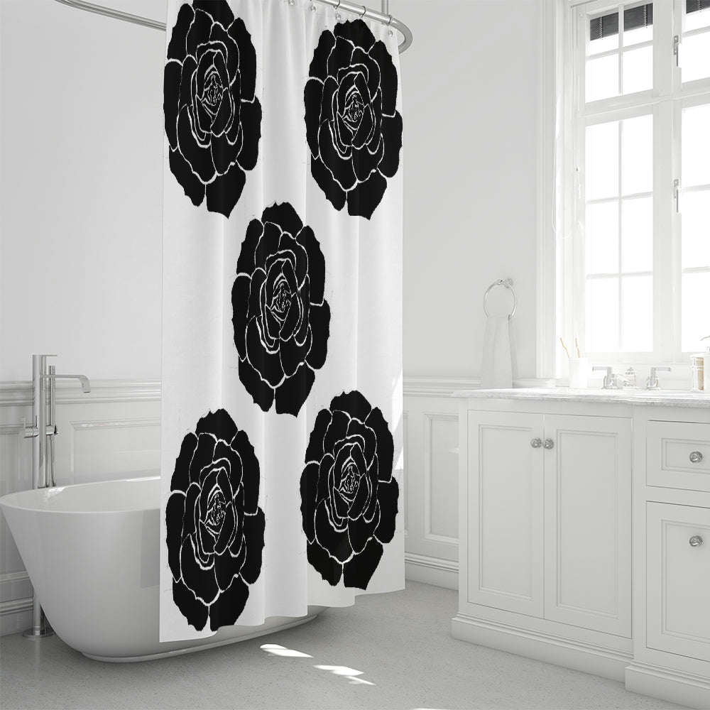 Dwayne Elliot Collection Black Rose Shower Curtain 72x72