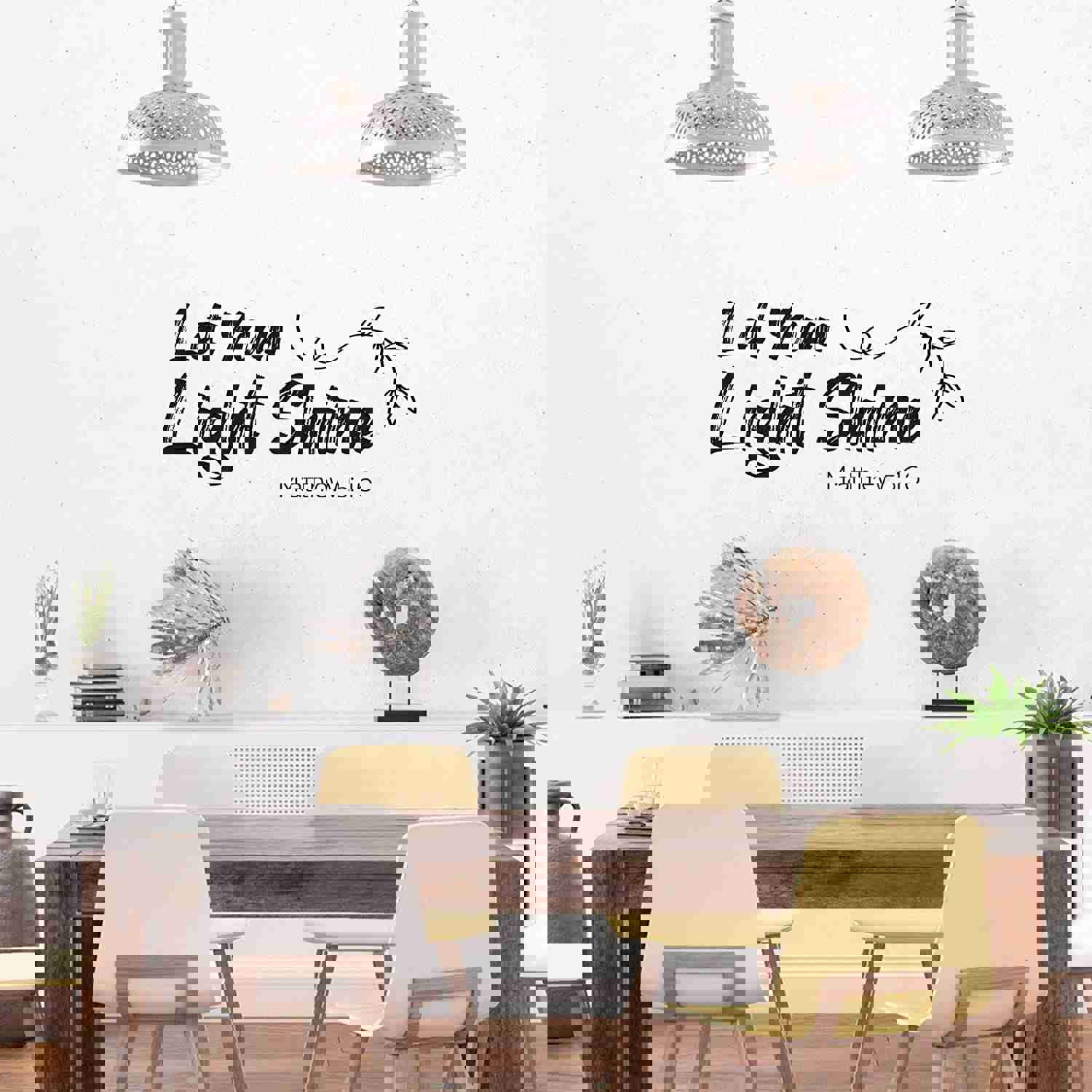 Religious Quotes Vinyl Wall Sticker - Let Your Light Matthew Bible Verse Decal