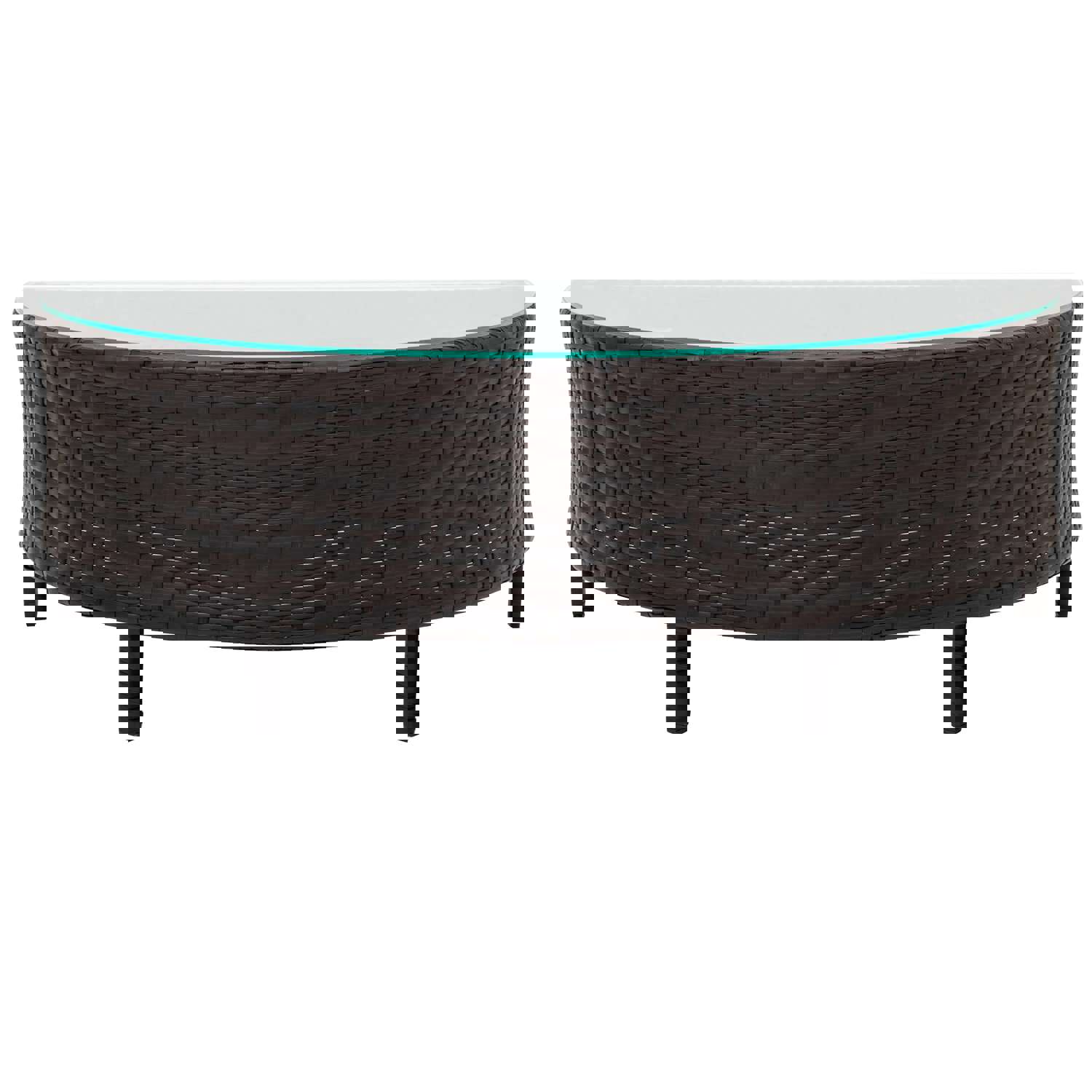 TOPMAX 5-Piece All-Weather Brown PE Rattan Outdoor Patio Sectional Sofa Set with Tempered Glass Table