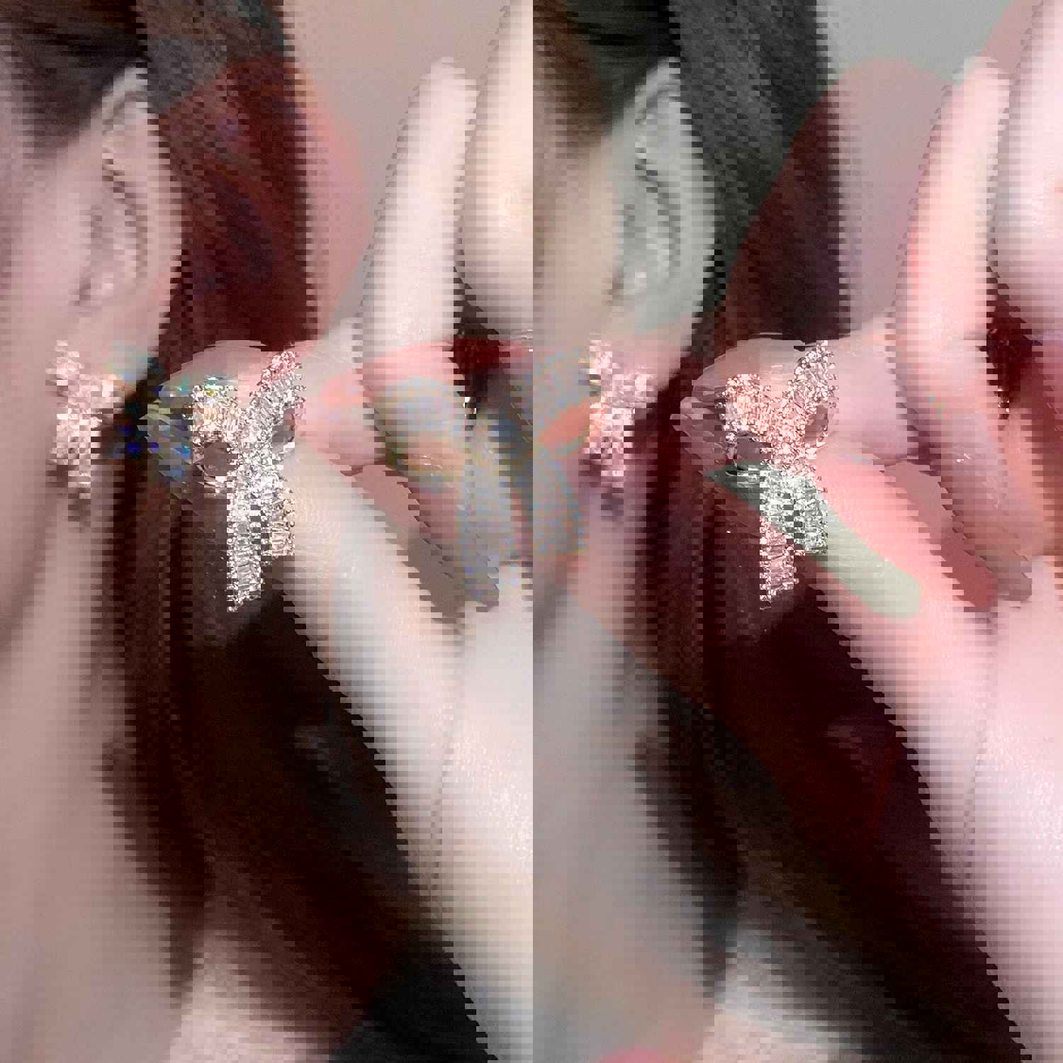 Elegant Women's Bowknot Stud Earrings - Cubic Zirconia Fashion Jewelry