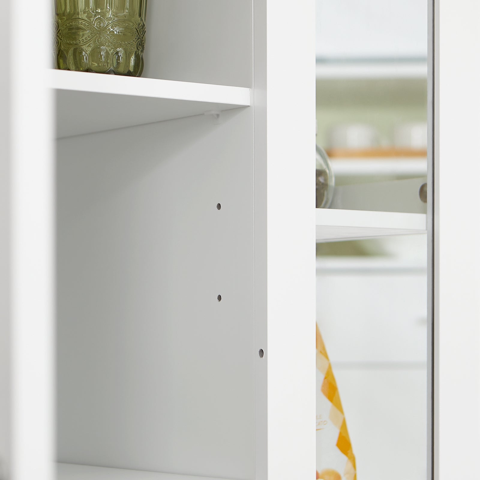 Kitchen Storage Serving Trolley Cart with Rack, FKW75-WN