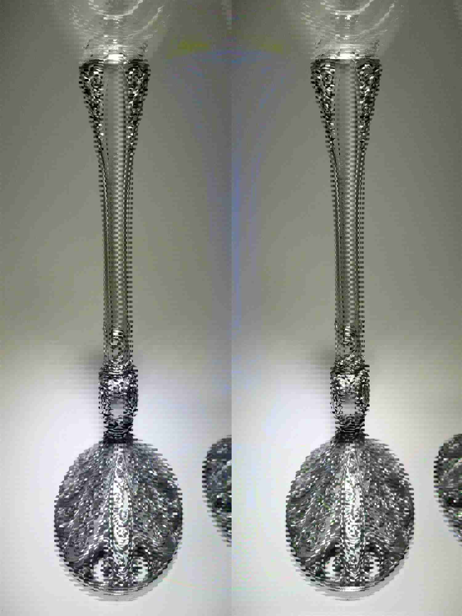 Brighton Theodora Red Wine Glass Chrome Stem Set of Two