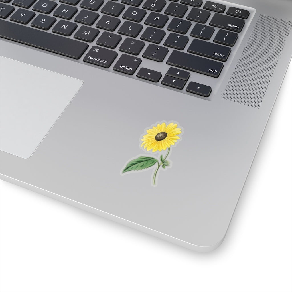 California Sunflower Decal - Nature Bloom Stem Floral Yellow Vinyl Sticker for Laptop, Waterbottle, Tumbler, Car Bumper, Wall