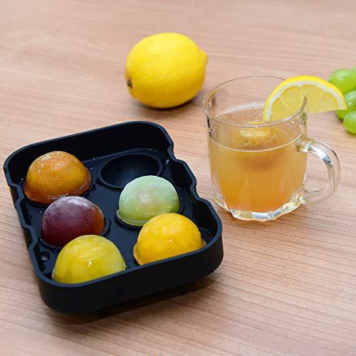 Adoric Sphere Ice Cube Molds Set of 2 - Silicone Ice Ball Maker with Lid for Whiskey & Cocktails
