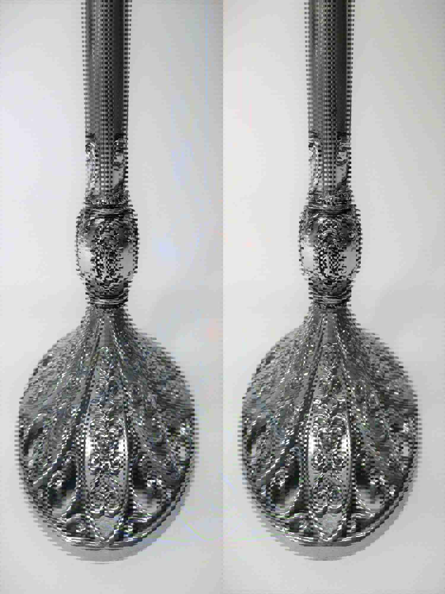 Brighton Theodora Red Wine Glass Chrome Stem Set of Two