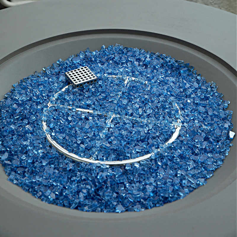 Elementi Plus Colosseo Round Concrete Gray Fire Pit Table - OFG414LG