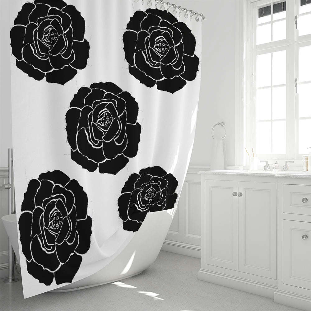 Dwayne Elliot Collection Black Rose Shower Curtain 72x72