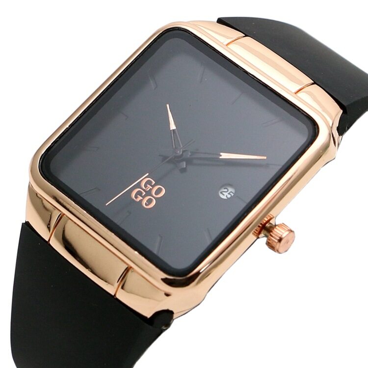 GOGO Silicone Tape Square Men's and Women's Watches - Fashion Trend Mori Women's Watches with Calendar and Rubber Band Quartz Watch