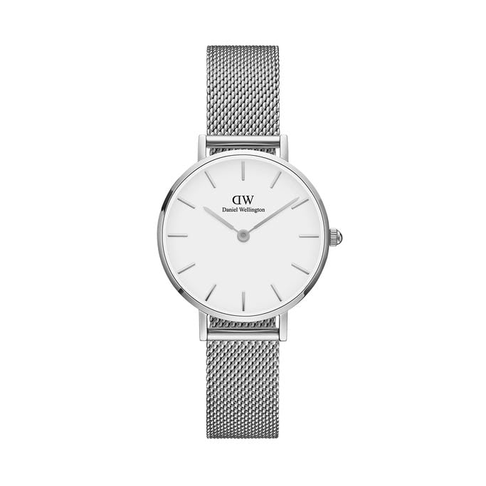 Classic Sterling Watch - Silver with White Dial (28mm/32mm/36mm)