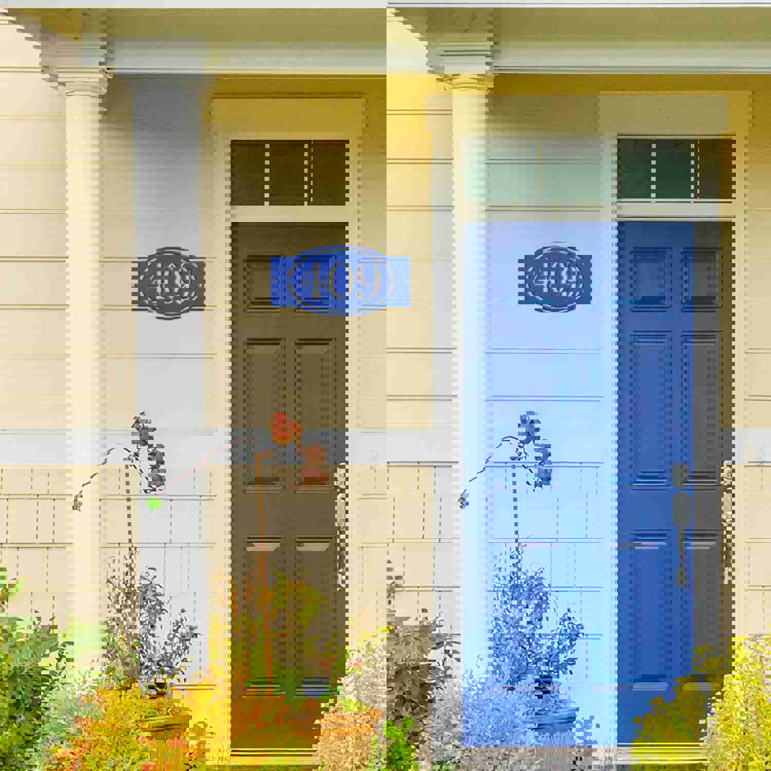 Personalized House Number Metal Sign - Custom Address Plaque - Wedding & Housewarming Gift