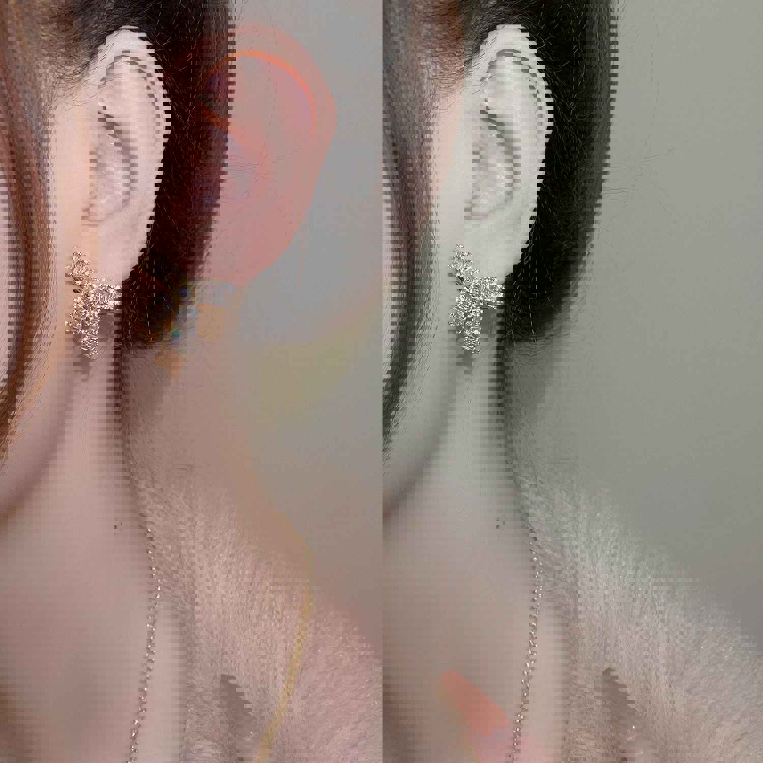 Elegant Women's Bowknot Stud Earrings - Cubic Zirconia Fashion Jewelry