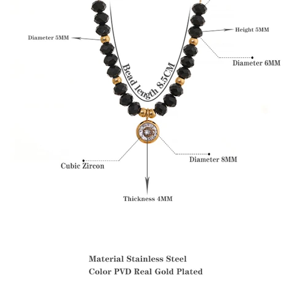 Larique Black Crystal Necklace