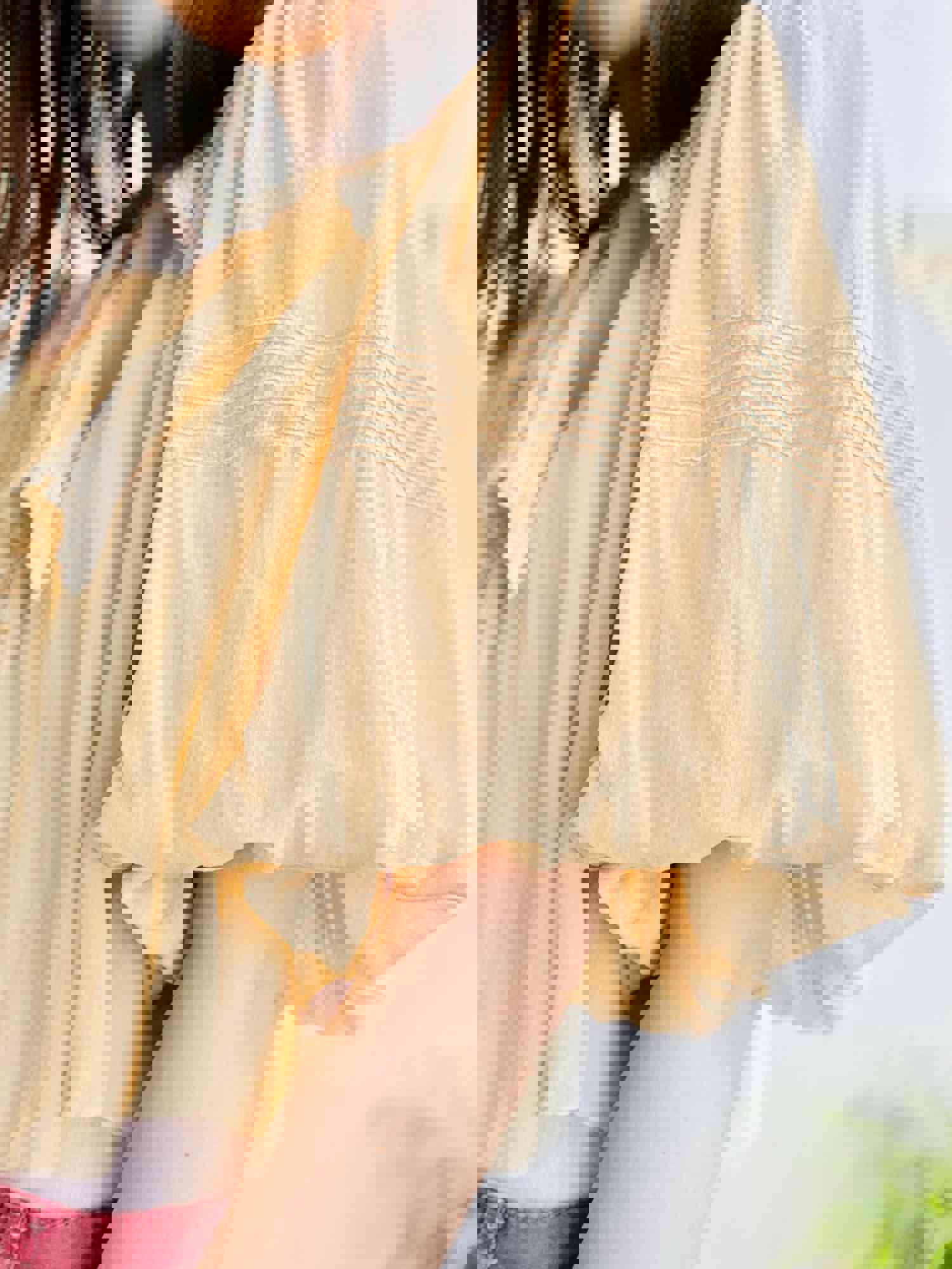 Vintage 1930s Silk Bed Jacket with Lace Collar and Bishop Sleeves