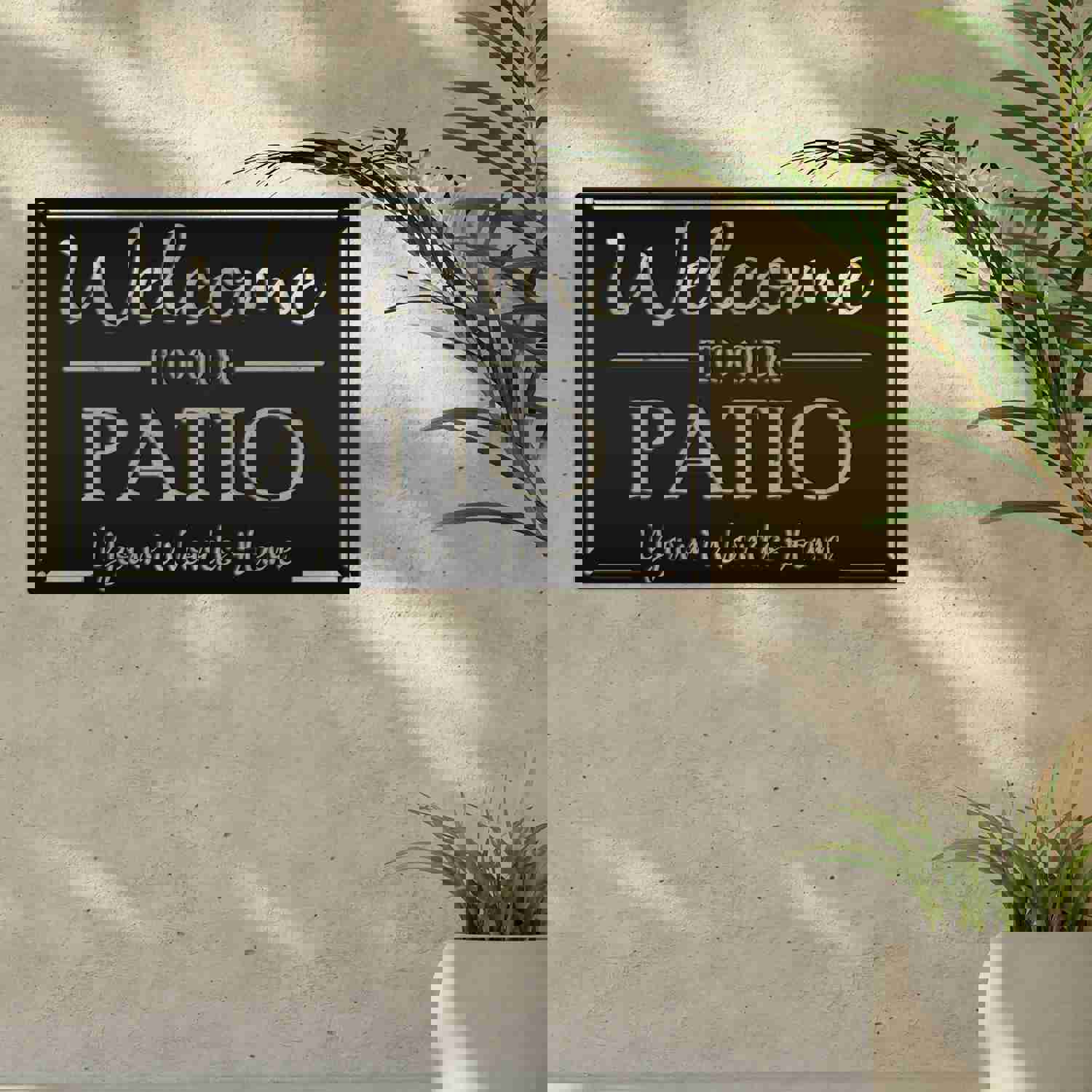 Personalized Metal Patio Welcome Sign - Custom Outdoor Decor for Porch, Deck, or Wedding Gift