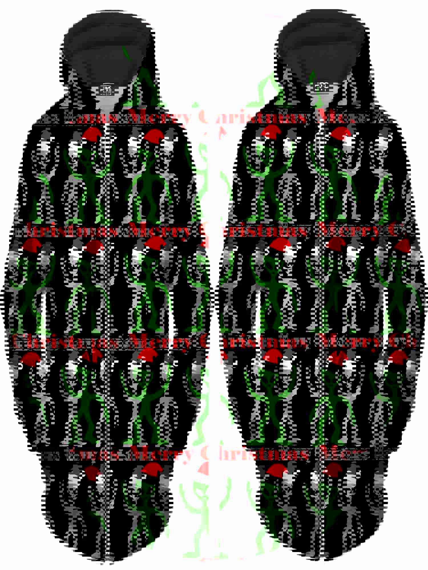Alien Christmas Unisex Zip-Up Hoodie