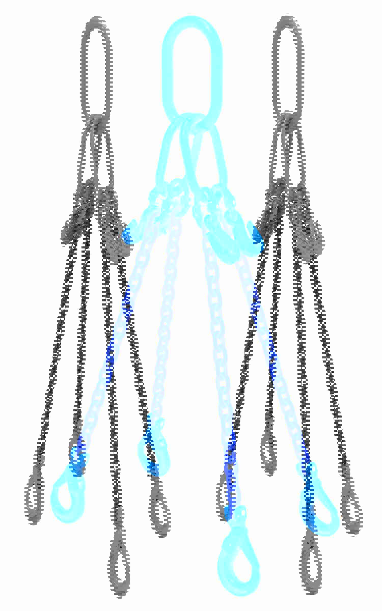 William Hackett 3/8 ADJUSTABLE Chain Sling, 4-Leg (Grade 100) 18,700lbs