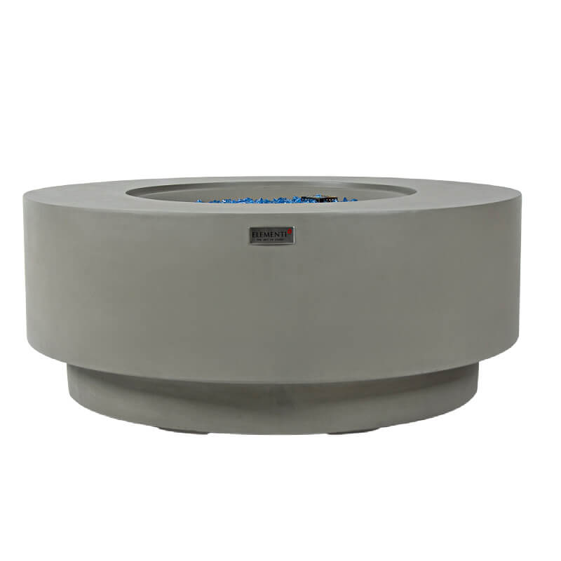 Elementi Plus Colosseo Round Concrete Gray Fire Pit Table - OFG414LG