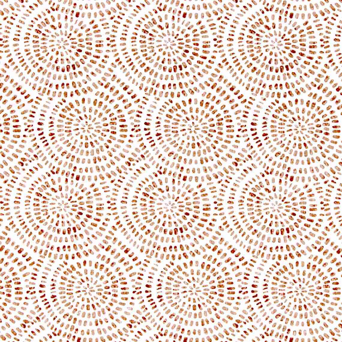 Empress Swag Valance in Cecil Potters Wheel Terracotta Brown Watercolor Circular Dot Geometric