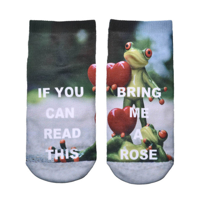1 Pair IF YOU CAN READ THIS Funny White Low Cut Ankle Socks for Women & Men