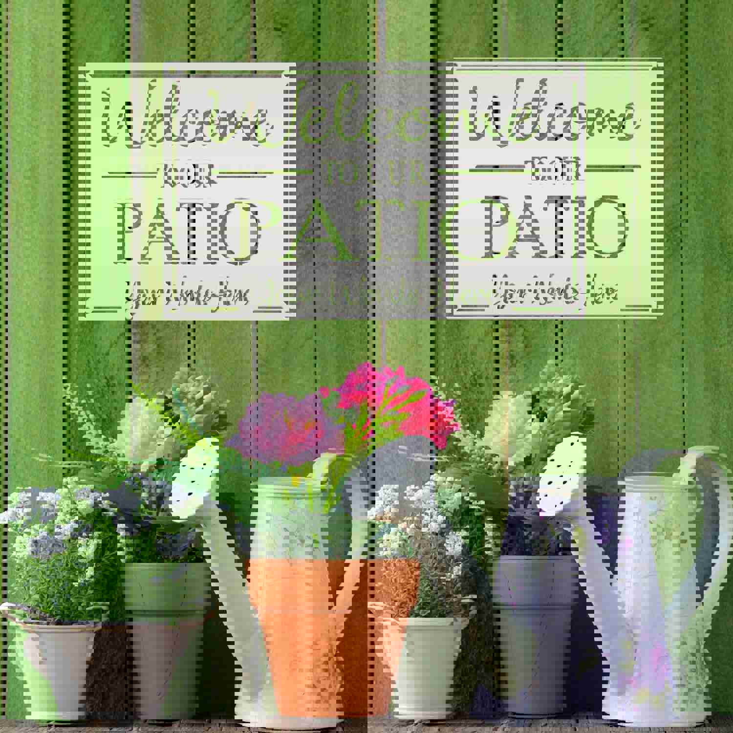 Personalized Metal Patio Welcome Sign - Custom Outdoor Decor for Porch, Deck, or Wedding Gift