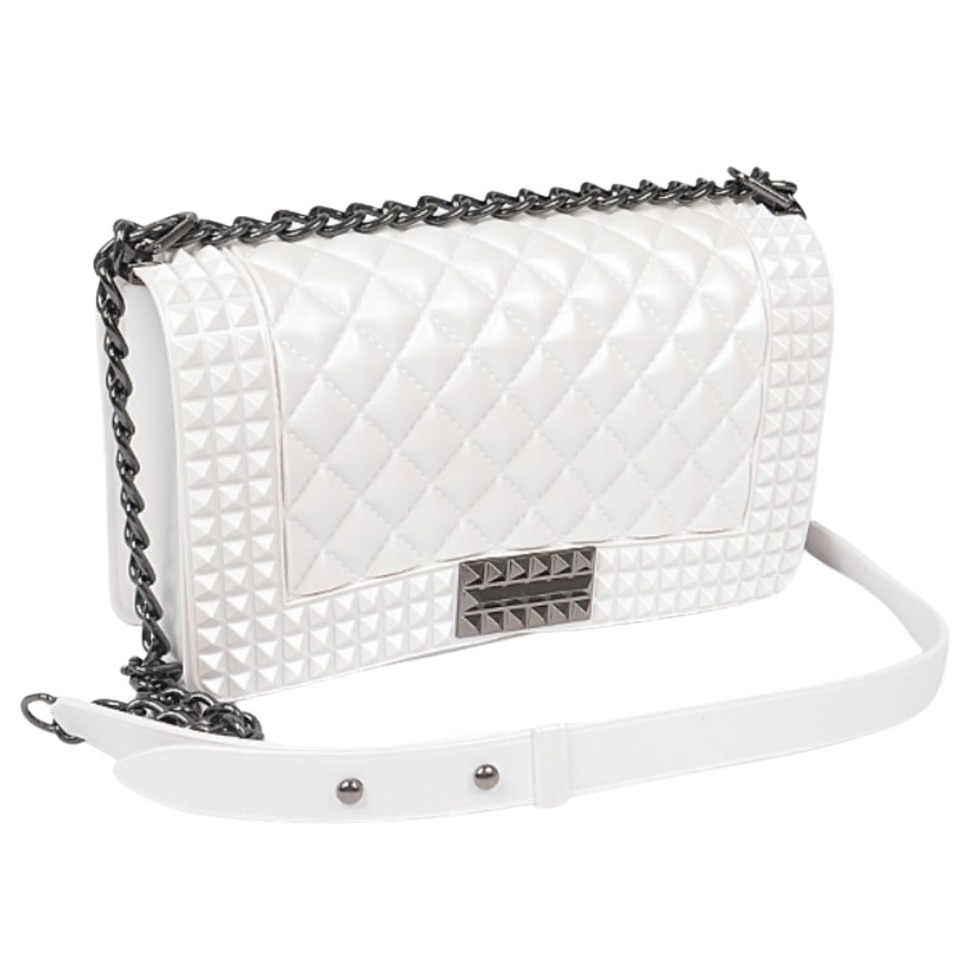 Spiked Jelly Handbags - Trendy Biker Style Clutch & Crossbody