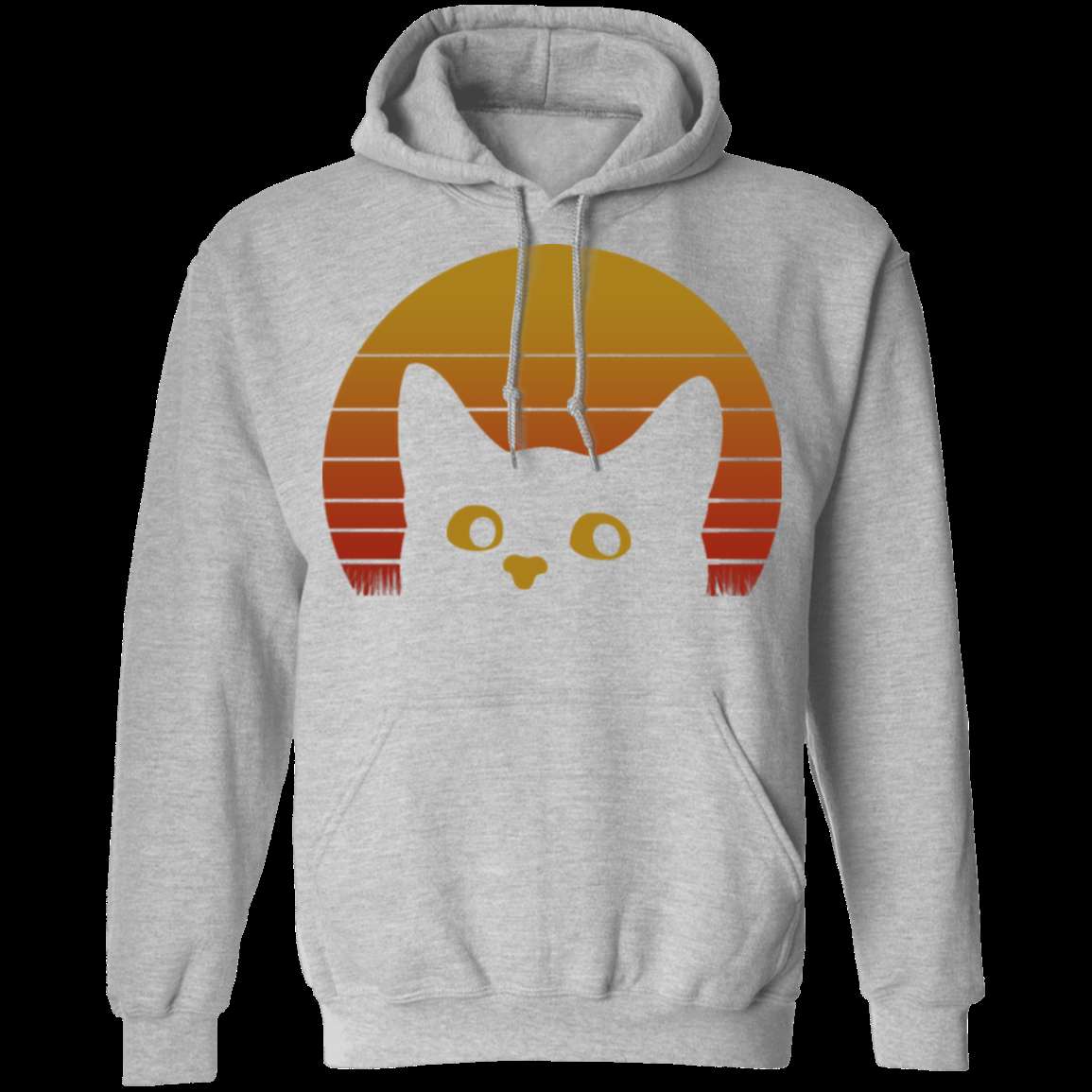 VINTAGE EIGHTIES STYLE CAT Pullover Hoodie - 8 oz Unisex Sweatshirt
