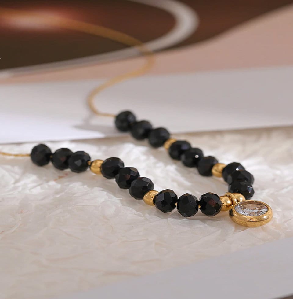 Larique Black Crystal Necklace