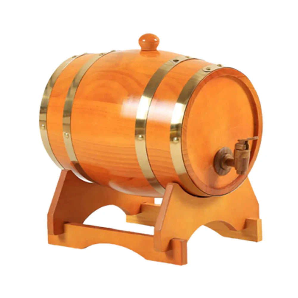3L Wood Barrel Vintage Oak Beer Brewing Tools Tap Dispenser for Rum Pot Whisky Wine Bar Tools
