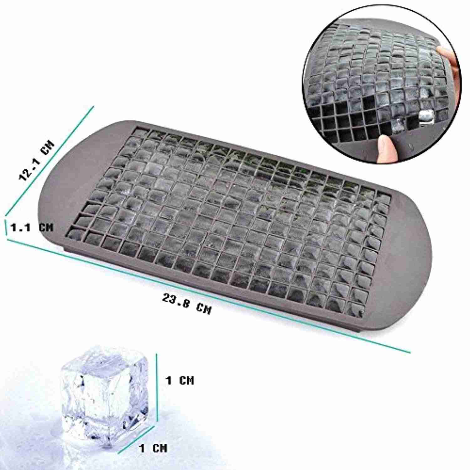 Heofean 3 Pcs FDA Approved Food Grade Silicone Ice Cube Trays with 160 Grids for Kitchen, Bar, and Party