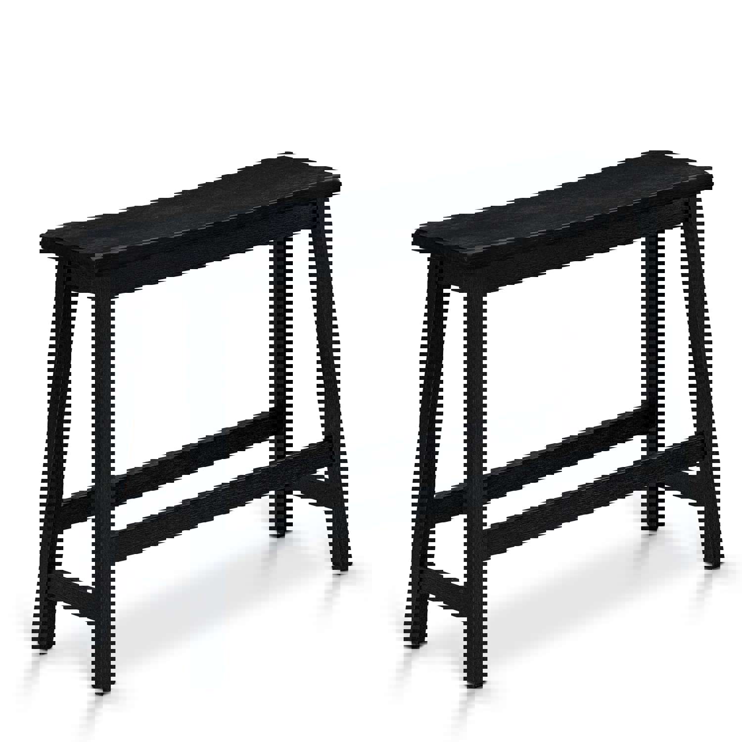 East West Furniture KATY4-WBL-W 4-Piece Modern Dining Set with Table, Stools, and Bench