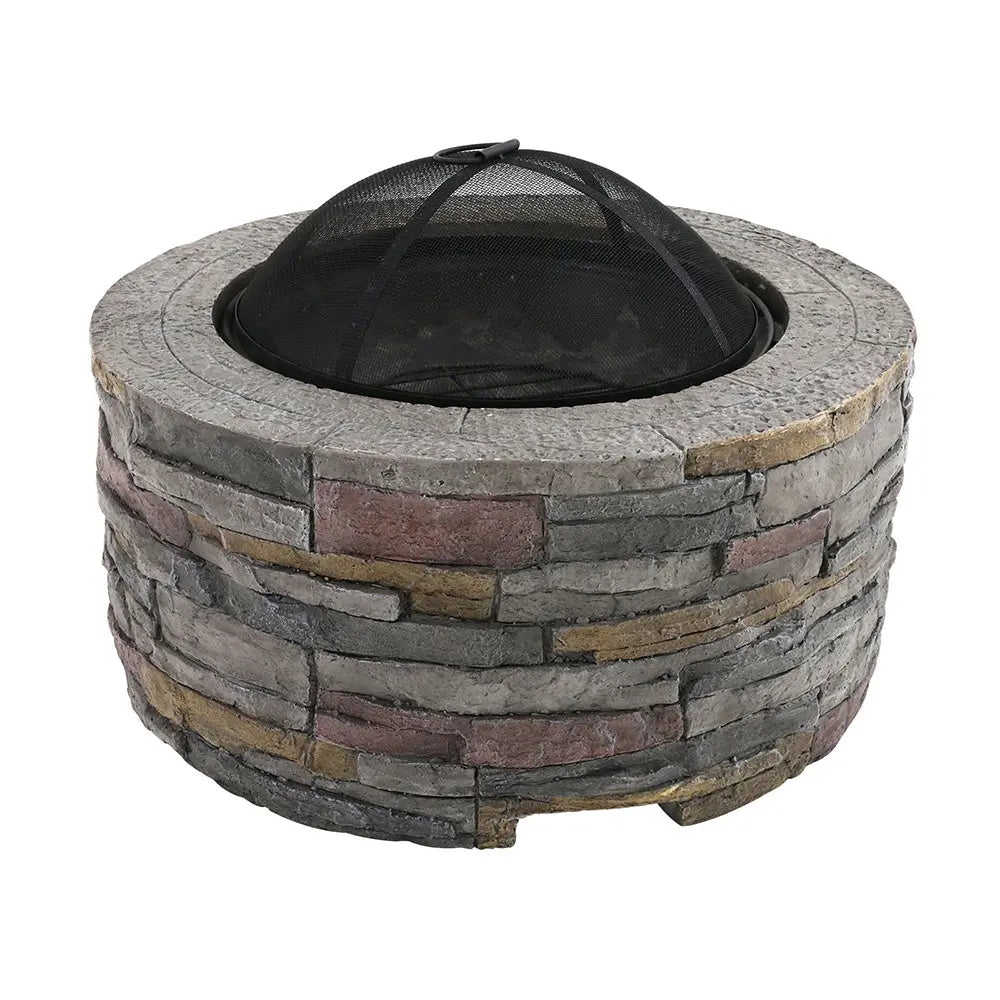 Grillz Fire Pit Outdoor Table - Charcoal Fireplace for Garden and Backyard
