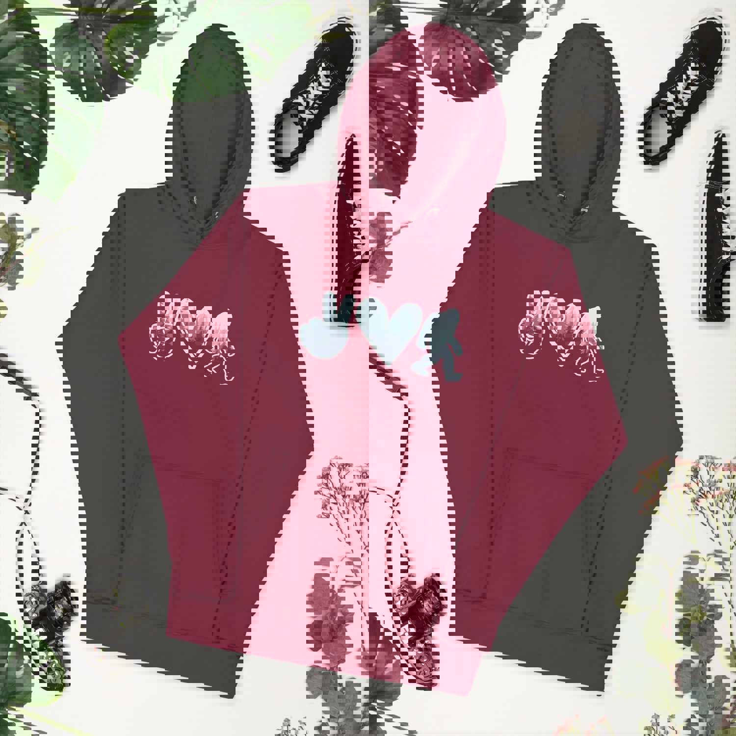 Peace Love Sasquatch Mountain Design Unisex Hoodie