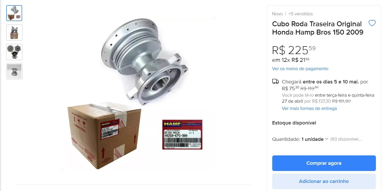 Original Honda Motorcycle Parts - Rear Wheel Hub, Clutch Cover & More (15 Items)