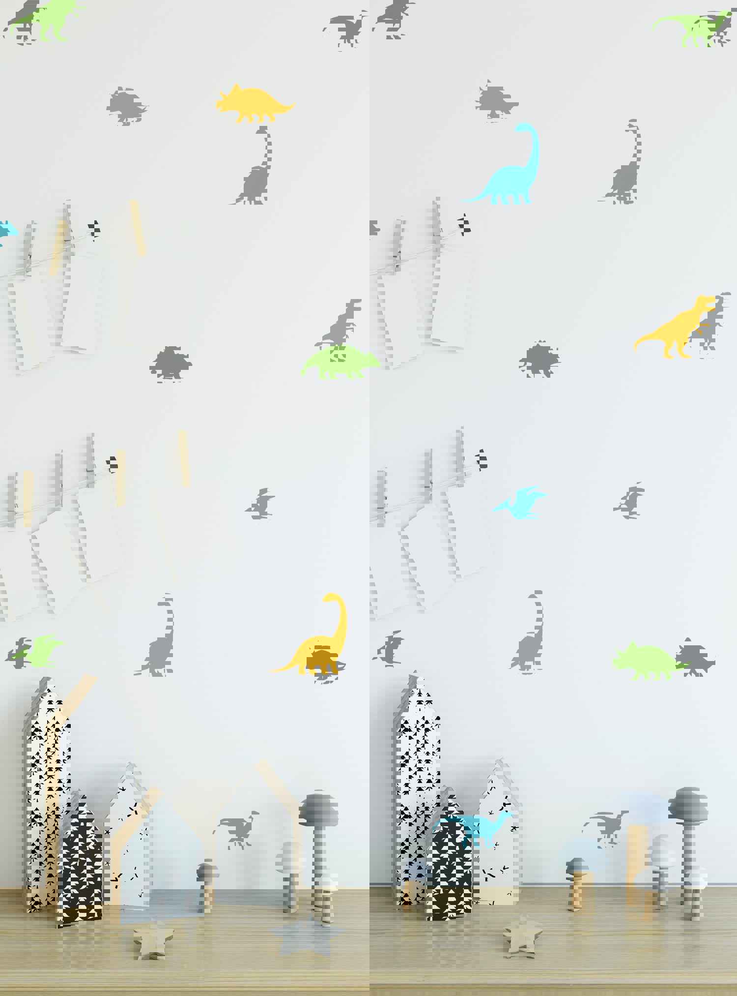 Dinosaur Wall Decal - Dino Shapes Nursery Decal