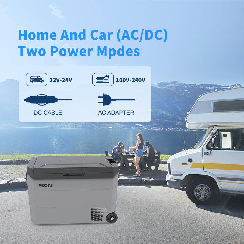 VECYS CR60 Dual Zone 64 Quart Portable Car Refrigerator -4℉-68℉ for RV, Truck, Boat, Outdoor and Home