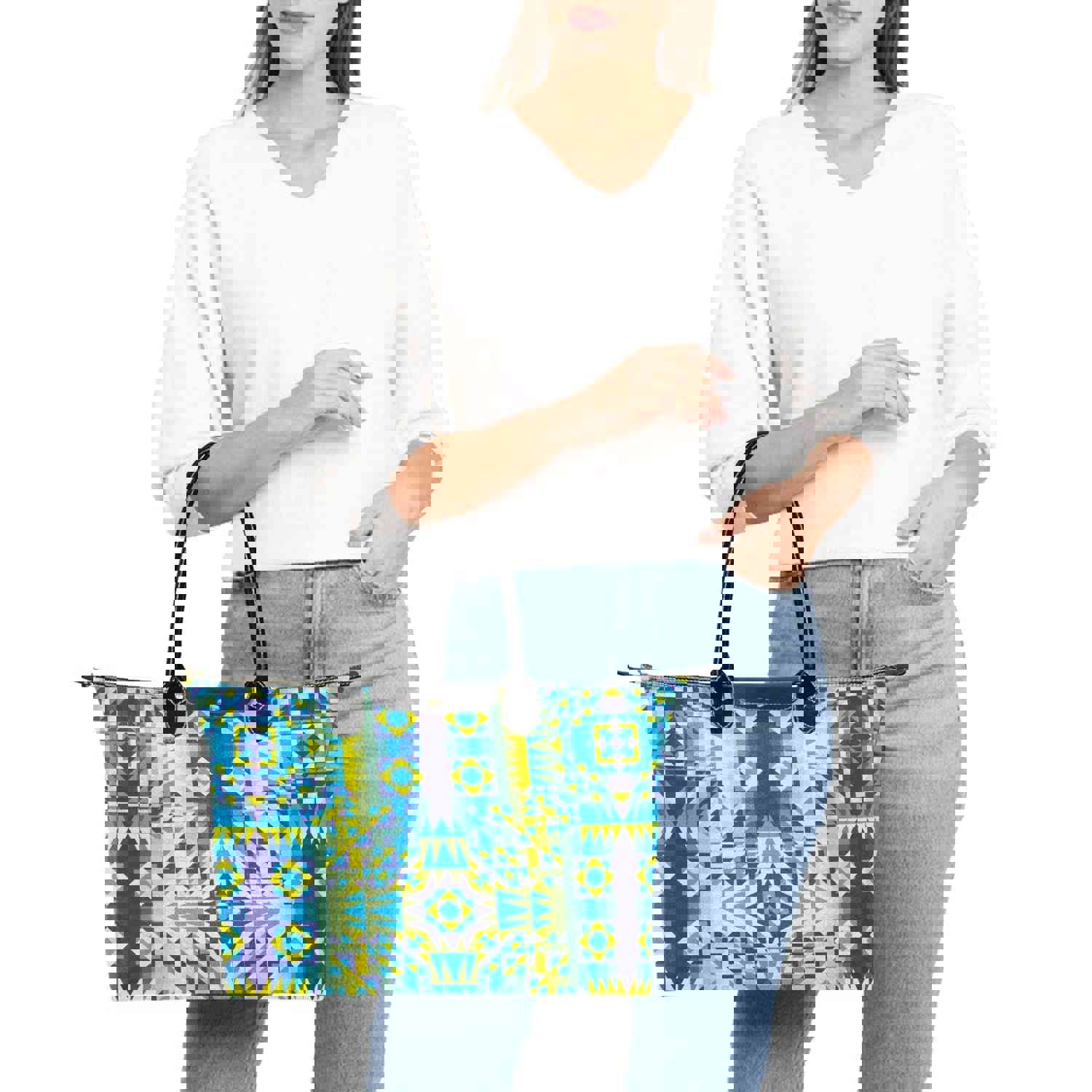 Kaleidoscope Jaune Bleu Single-Shoulder Lady Handbag