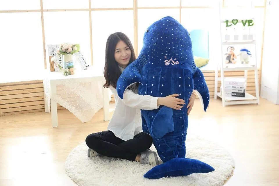 Blue Shark Plush Toy - 50cm Cute Stuffed Animal for Kids