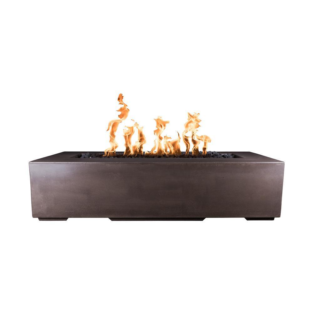 Top Fires Regal 48-Inch Rectangular GFRC Gas Fire Pit - Electronic Ignition