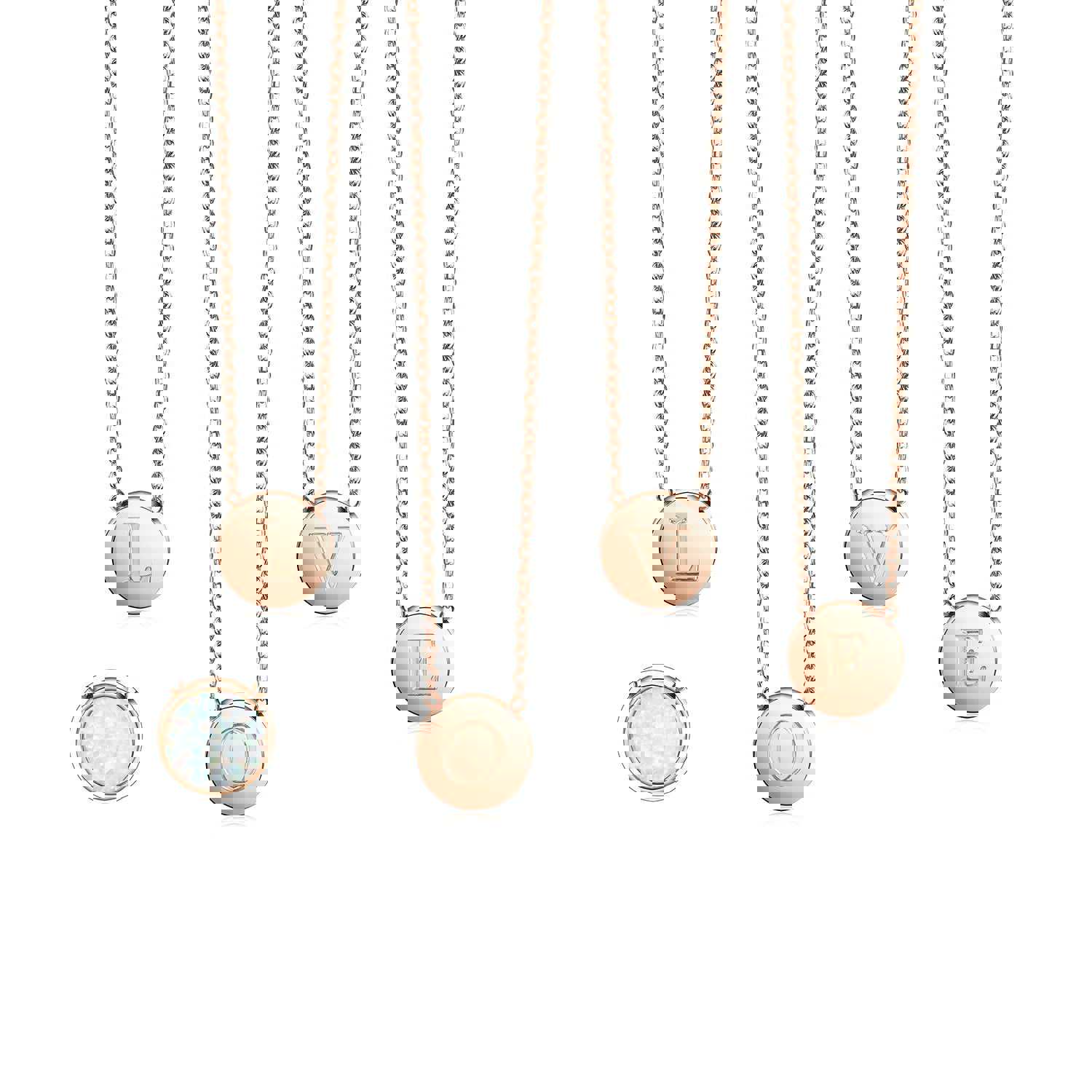 Opal Pendant Necklace in Rose Gold - Hypoallergenic Stainless Steel Jewelry for Women