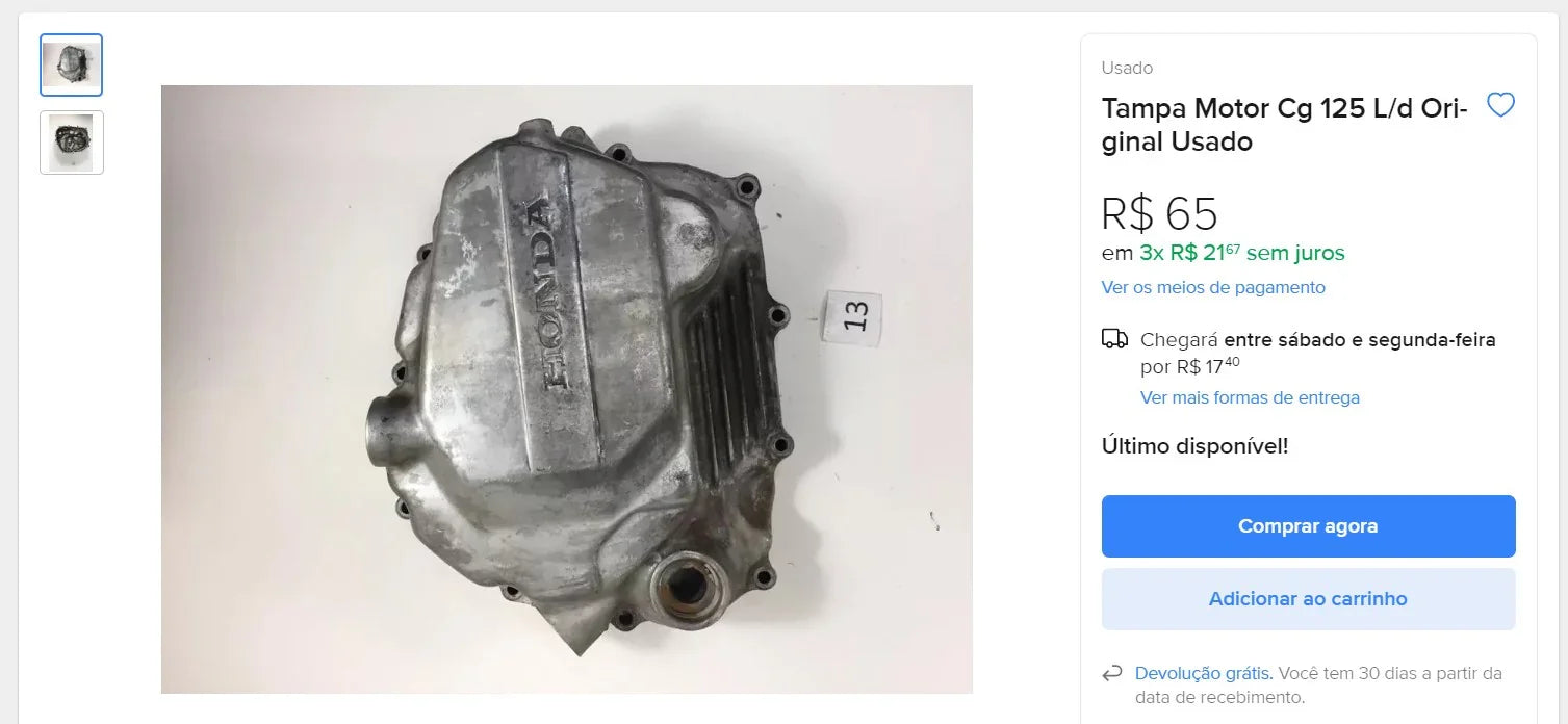 Original Honda Motorcycle Parts - Rear Wheel Hub, Clutch Cover & More (15 Items)