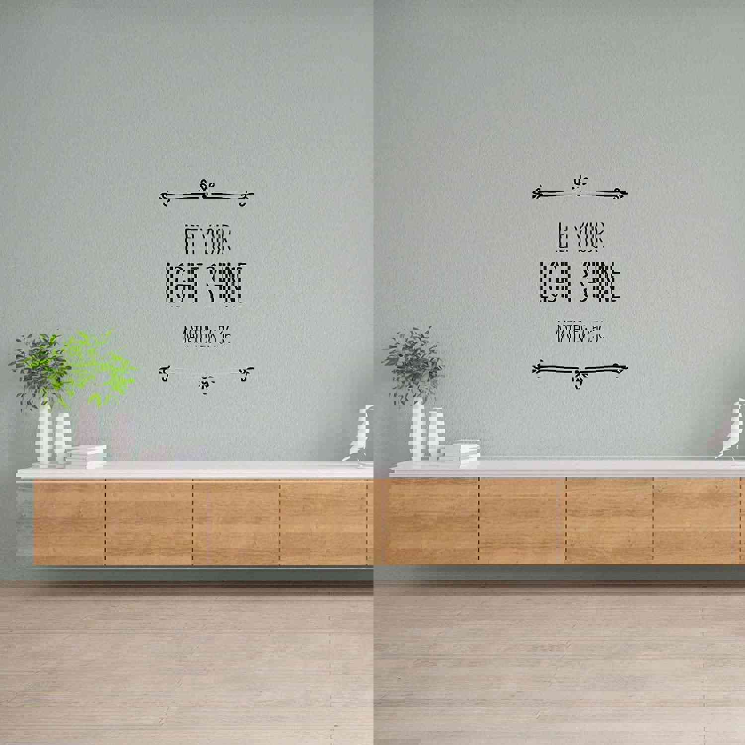 Religious Quotes Vinyl Wall Sticker - Matthew Light Shine Bible Verse Decal