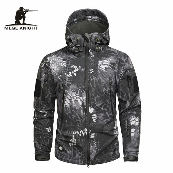 Mege Brand Men's Military Camouflage Fleece Jacket - Tactical Windbreaker