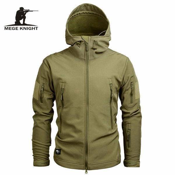Mege Brand Men's Military Camouflage Fleece Jacket - Tactical Windbreaker