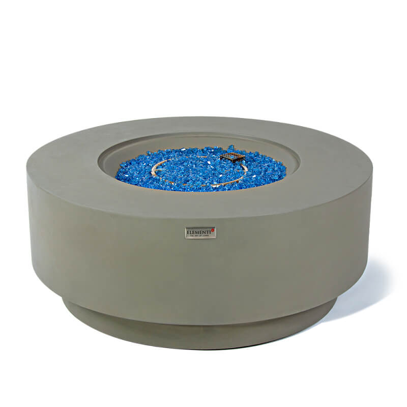 Elementi Plus Colosseo Round Concrete Gray Fire Pit Table - OFG414LG