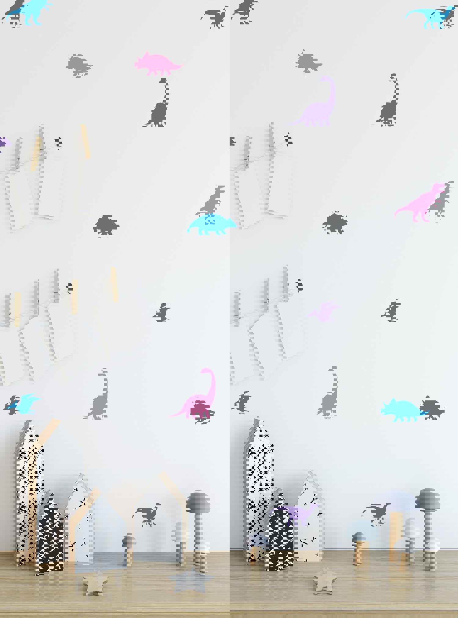 Dinosaur Wall Decal - Dino Shapes Nursery Decal