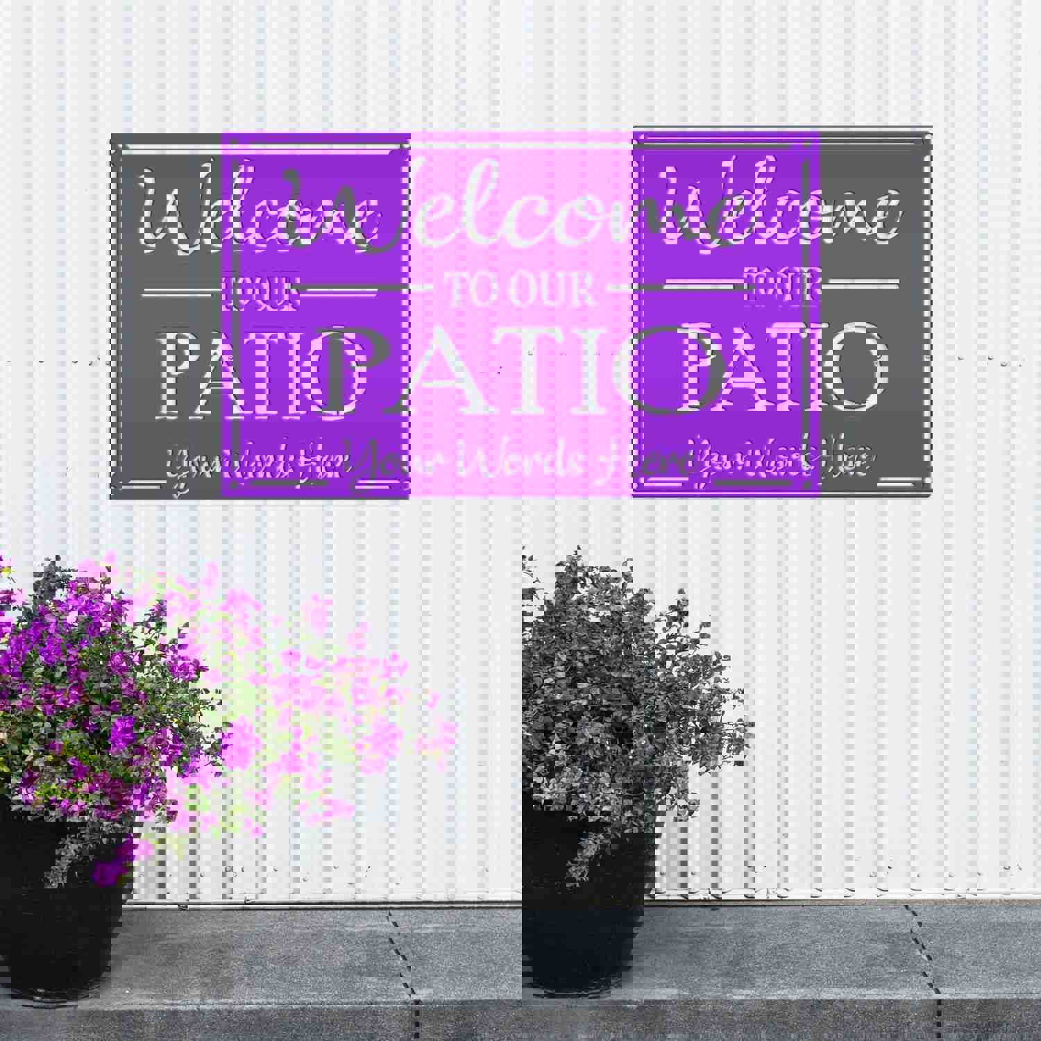 Personalized Metal Patio Welcome Sign - Custom Outdoor Decor for Porch, Deck, or Wedding Gift