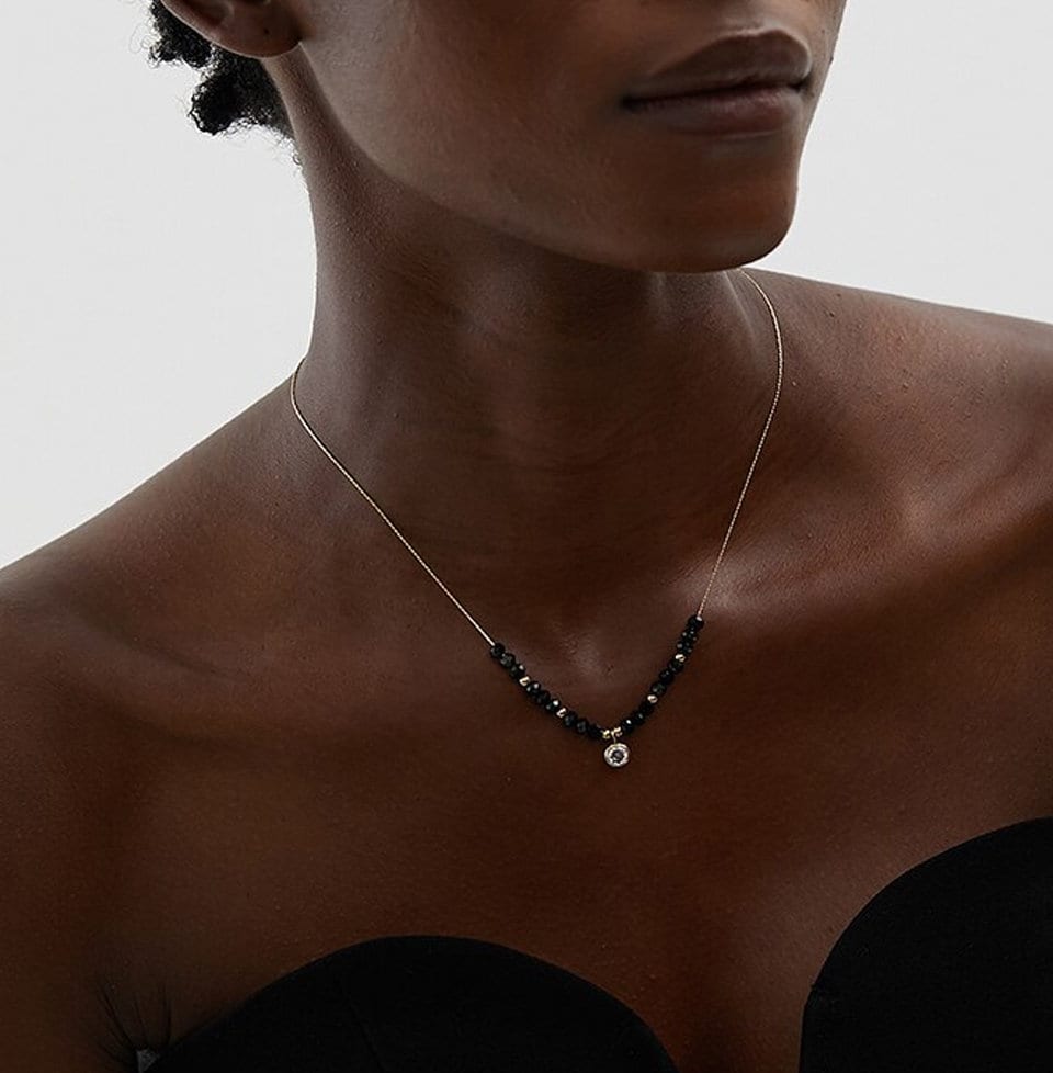 Larique Black Crystal Necklace