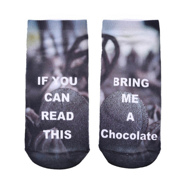 1 Pair IF YOU CAN READ THIS Funny White Low Cut Ankle Socks for Women & Men